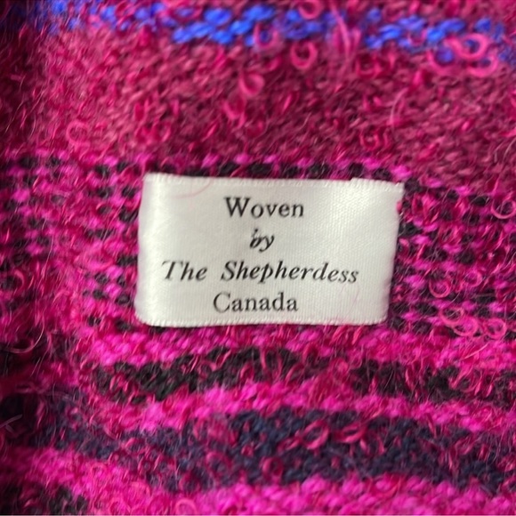 Vintage The Shepherdess Canada Wool Batwing Cocoon Cardigan OS XL - Picture 6 of 7